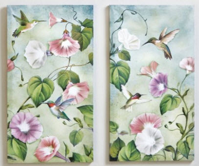 407x339 Hummingbird Paintings - Hummingbird Canvas Painting