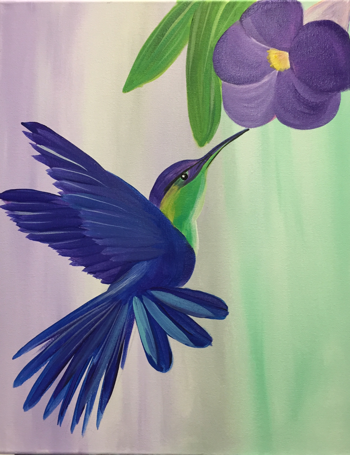700x908 Sip And Paint The Hummingbird - Hummingbird Canvas Painting