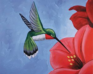 300x240 Social Artworking Canvas Painting Design - Hummingbird Canvas Painting