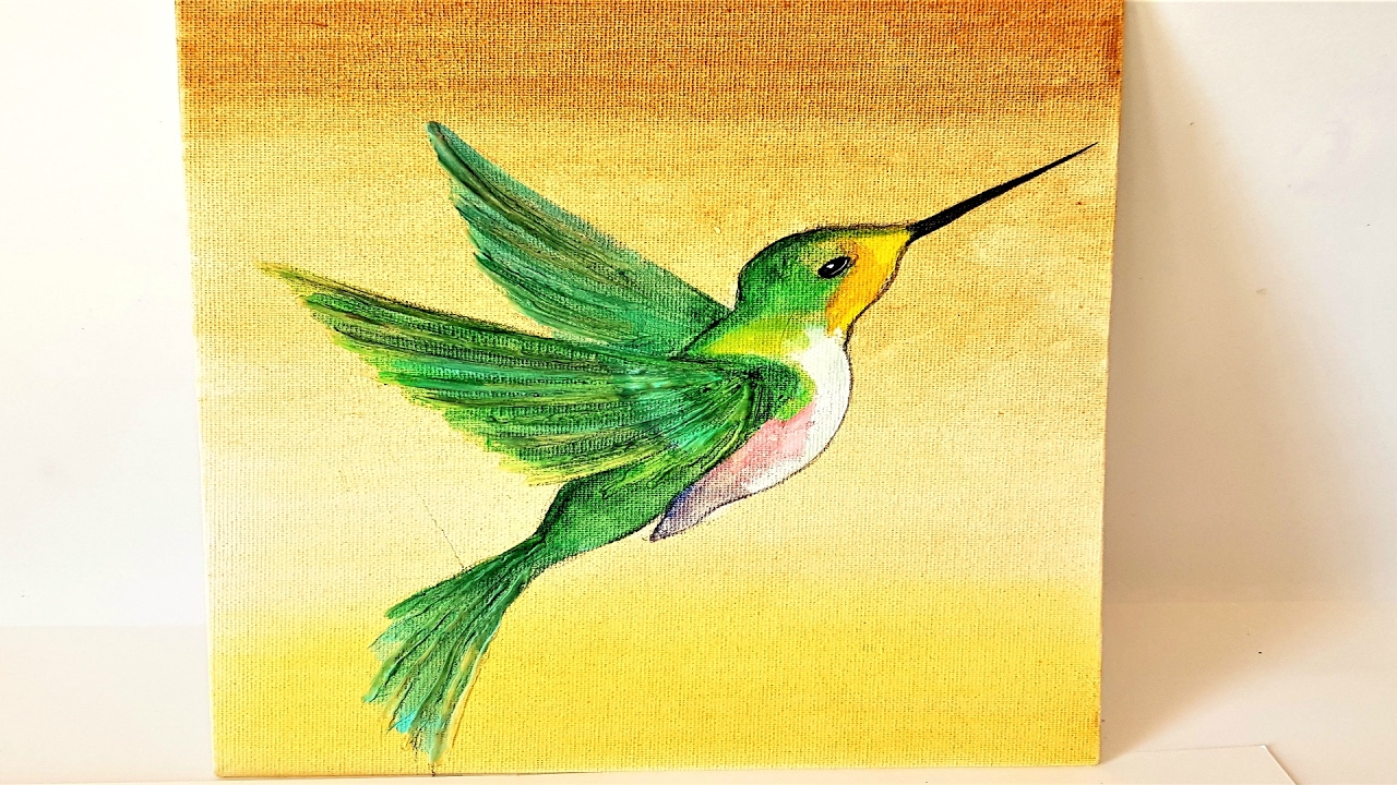 1280x720 Hummingbird Canvas Hot Glue Canvas Art - Hummingbird Canvas Painting