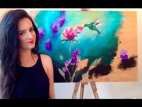 480x360 Hummingbird Oil Painting - Hummingbird Oil Painting