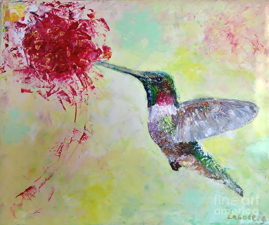 900x754 Hummingbird Oil Painting Painting By Boryana Tasheva - Hummingbird Oil Painting