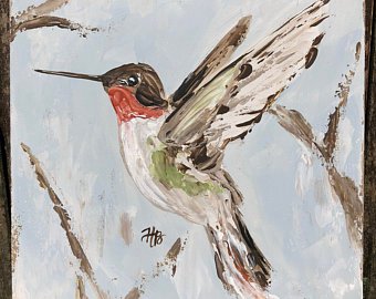 340x270 Hummingbird Painting Etsy - Hummingbird Painting