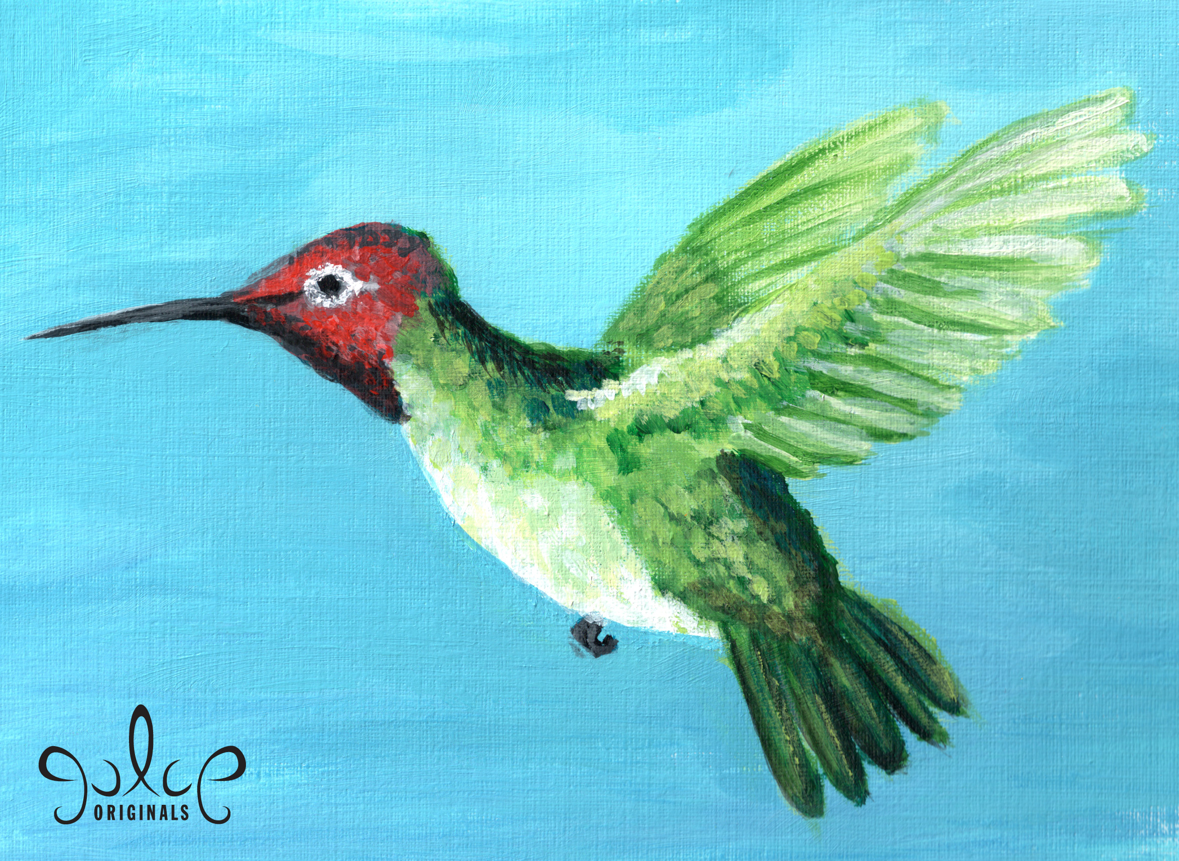 Hummingbird Painting Acrylic