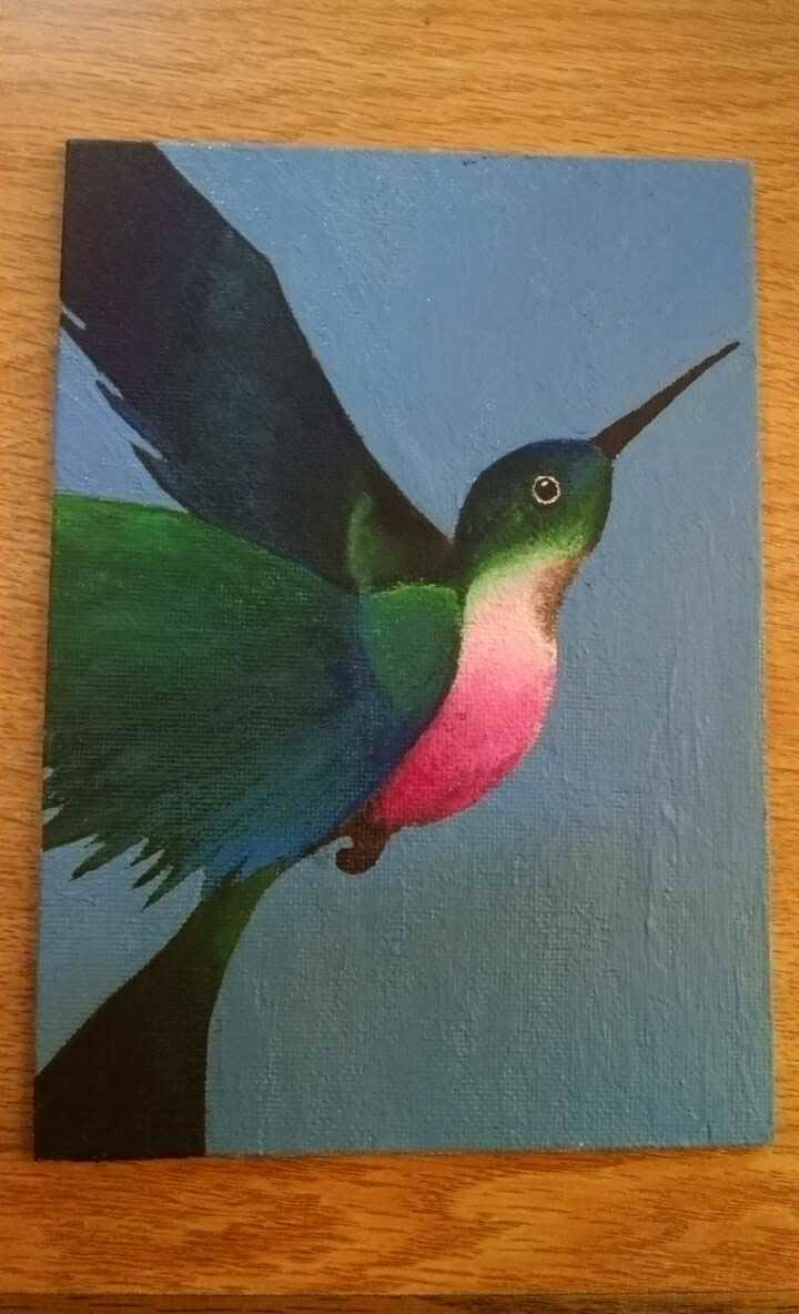 720x1184 Hummingbird Acrylic Painting On Behance - Hummingbird Painting Acrylic