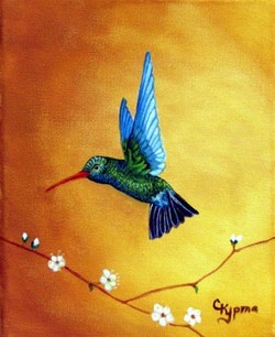 250x306 Hummingbird Acrylic Paintings - Hummingbird Painting Acrylic