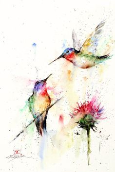 236x354 Hummingbird, 12 X 9 In, One Of A Kind Watercolor Art - Hummingbird Watercolor Painting