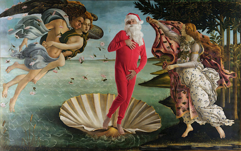480x301 Humorous Photos Of Santa Claus Invading Famous Works Of Art - Humorous Painting