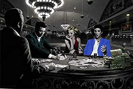 463x312 Royal Flush With James Dean Marilyn Monroe Elvis - Humphrey Bogart Painting
