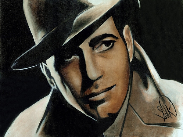 600x449 Humphrey Bogart Painting By Elizabeth Silk - Humphrey Bogart Painting