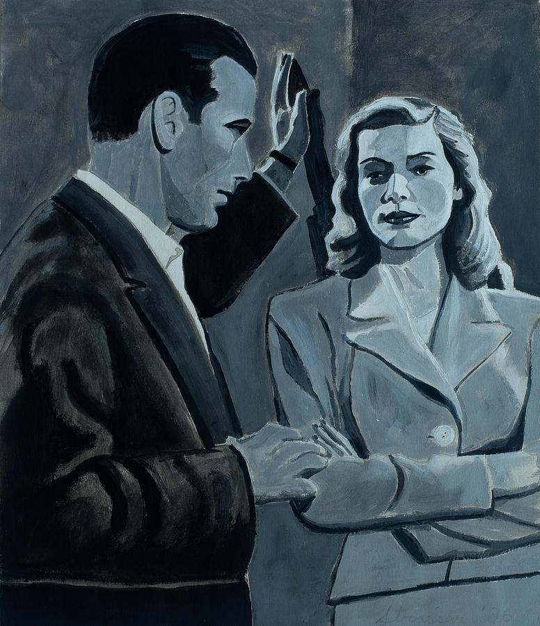 776x900 Bogie And Bacall Painting By Frank Strasser - Humphrey Bogart Painting