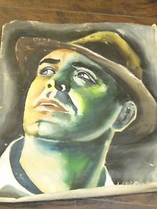 225x300 Vintage Humphrey Bogart Oil Painting Ebay - Humphrey Bogart Painting