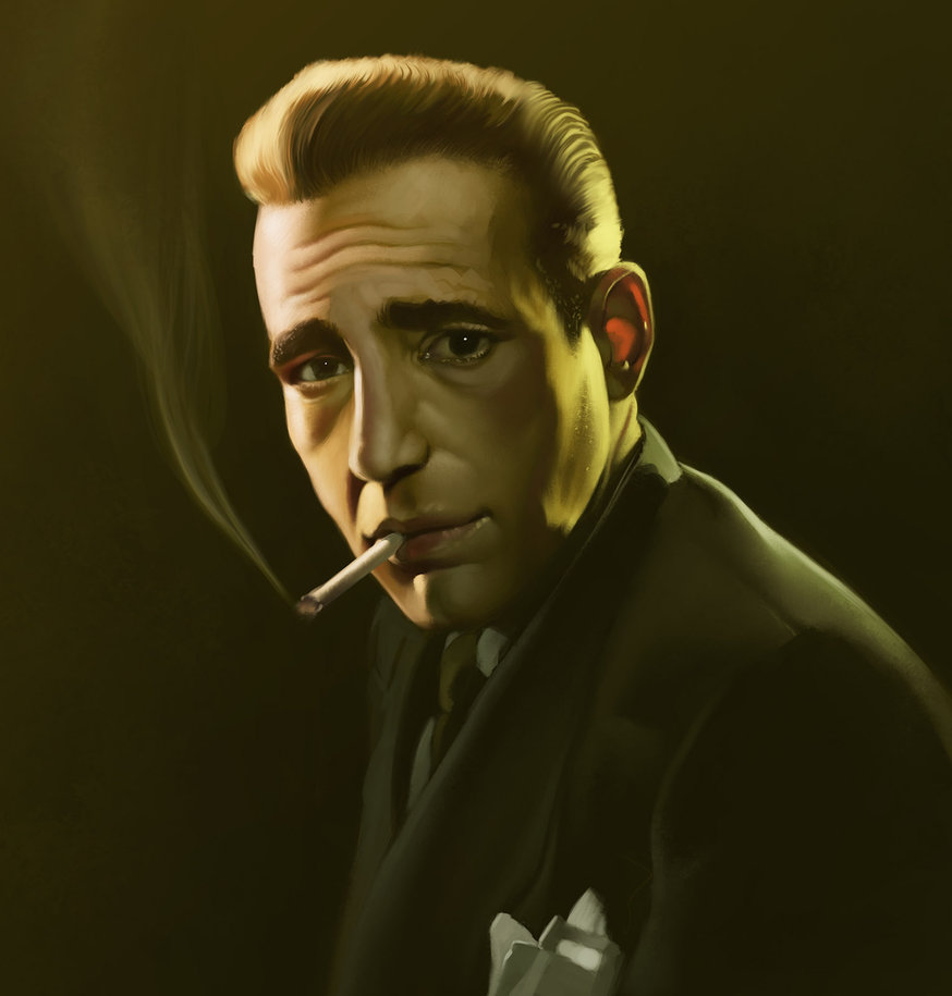 874x915 Humphrey Bogart By Achibner - Humphrey Bogart Painting