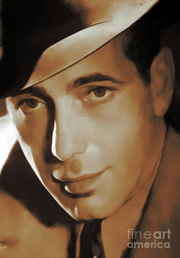 628x900 Hollywood Legends, Humphrey Bogart Painting By Mary Bassett - Humphrey Bogart Painting