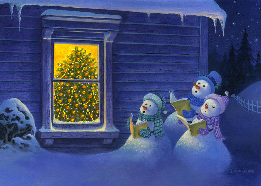 900x641 Here We Come A Caroling Painting By Michael Humphries - Humphries Painting