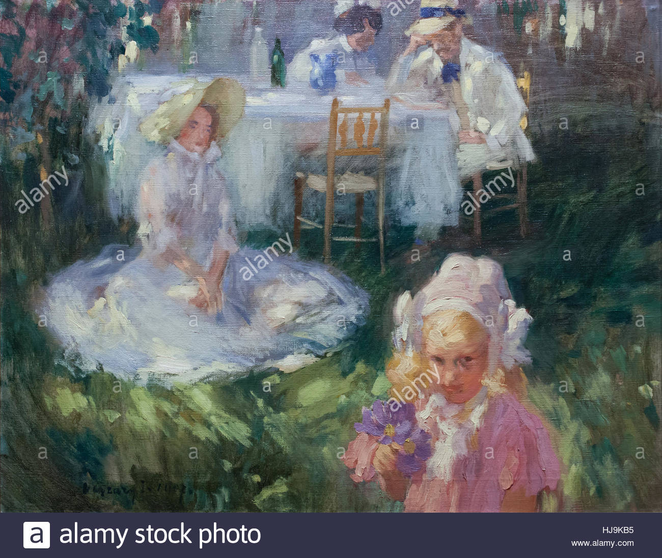 1300x1096 Painting Breakfast In The Open Air (1907) By Hungarian Painter - Hungarian Painting
