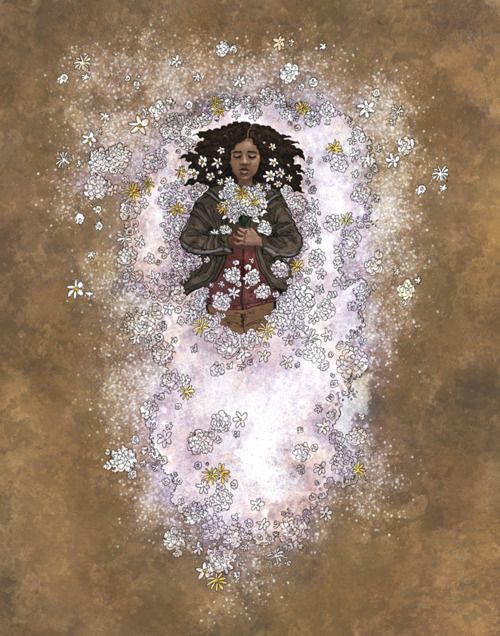 500x636 Rue's Farewell, Hunger Games Fanart By The Painted Wren Just - Hunger Games Painting