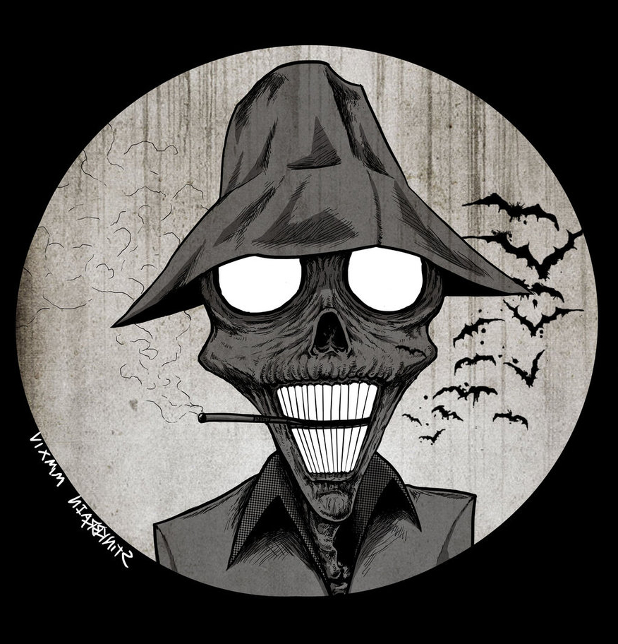 876x912 Hunter S Thompson Paintings Hunter S Thompsonstinkbrainart - Hunter S Thompson Painting