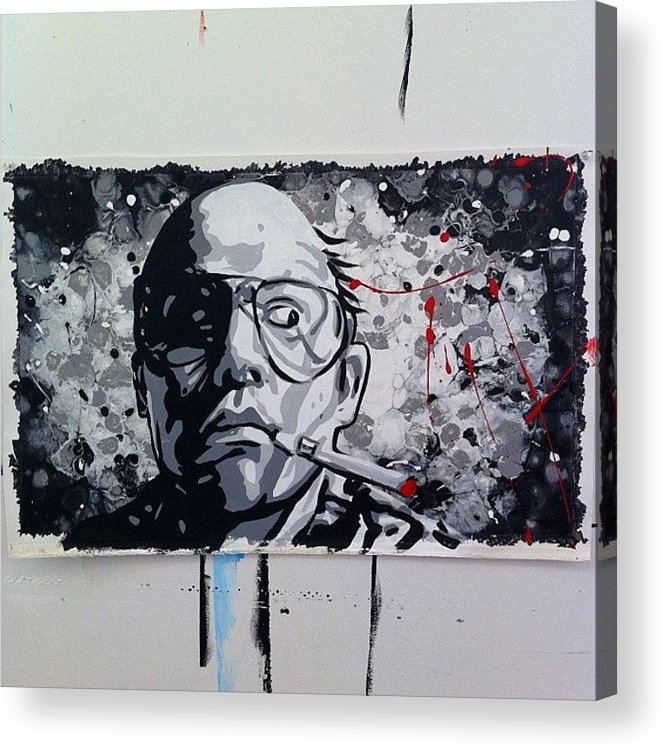 666x750 Hunter S Thompson Psychedelic Painting Acrylic Print By Ocean Clark - Hunter S Thompson Painting