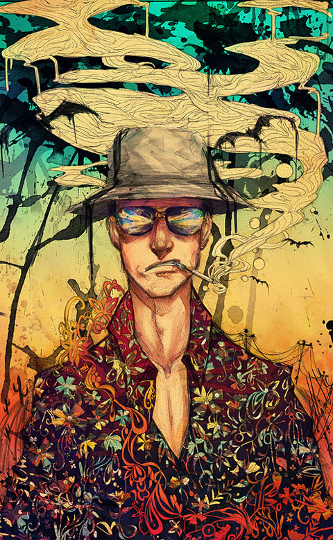480x779 Hunter S Thompson Fan Art Slacker Shack - Hunter S Thompson Painting