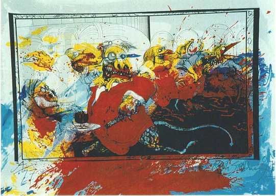 541x384 Lizard Lounge Limited Edition, Signed Silkscreen Print Ralph - Hunter S Thompson Painting