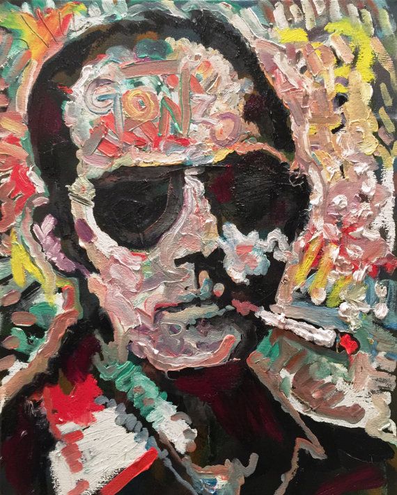 570x712 Original Portrait Painting Hunter S Thompson 16x20 Gifts For Him - Hunter S Thompson Painting