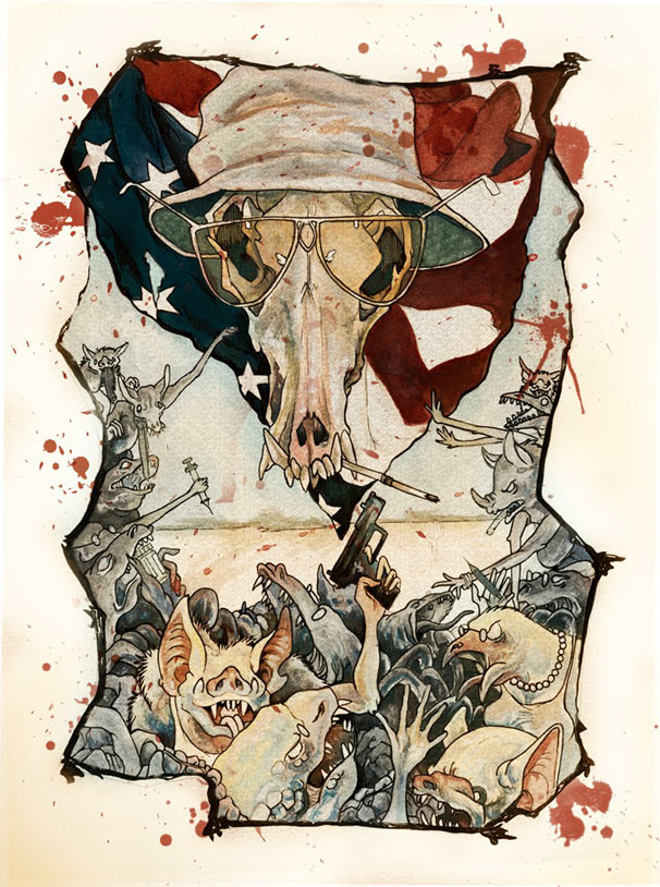 606x814 Hunter S Thompson By Ajfrena - Hunter S Thompson Painting