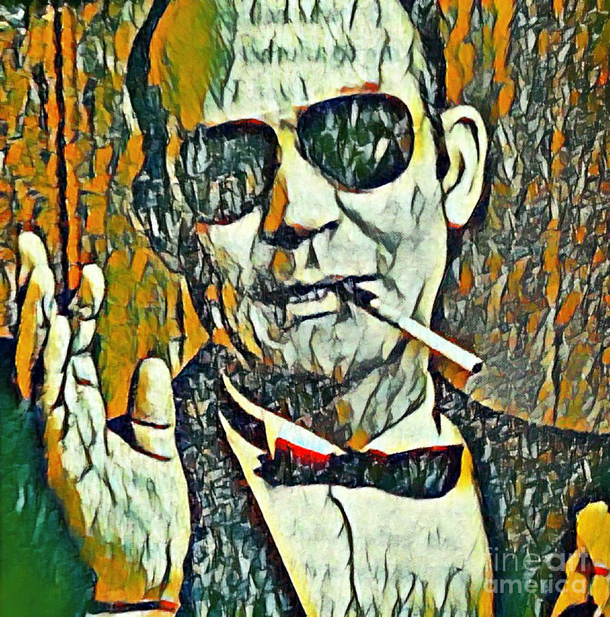 890x900 Ah Yes Hunter S Thompson Painting By Pd - Hunter S Thompson Painting