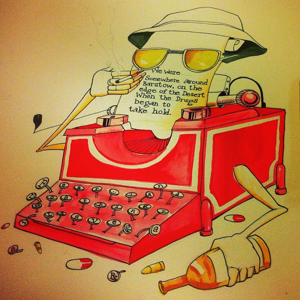 612x612 Finished Hunter S Thompson Type Writer - Hunter S Thompson Painting