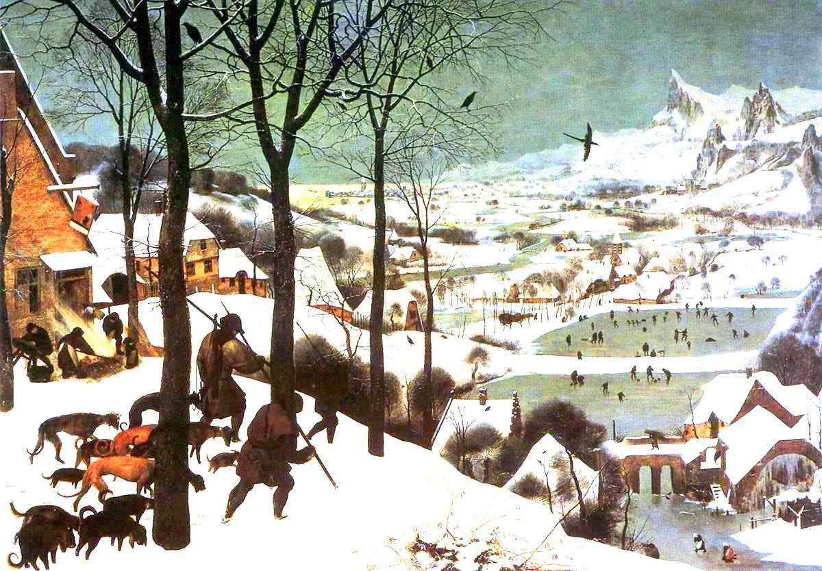 1200x834 Pieter Bruegel - Hunters In The Snow Painting