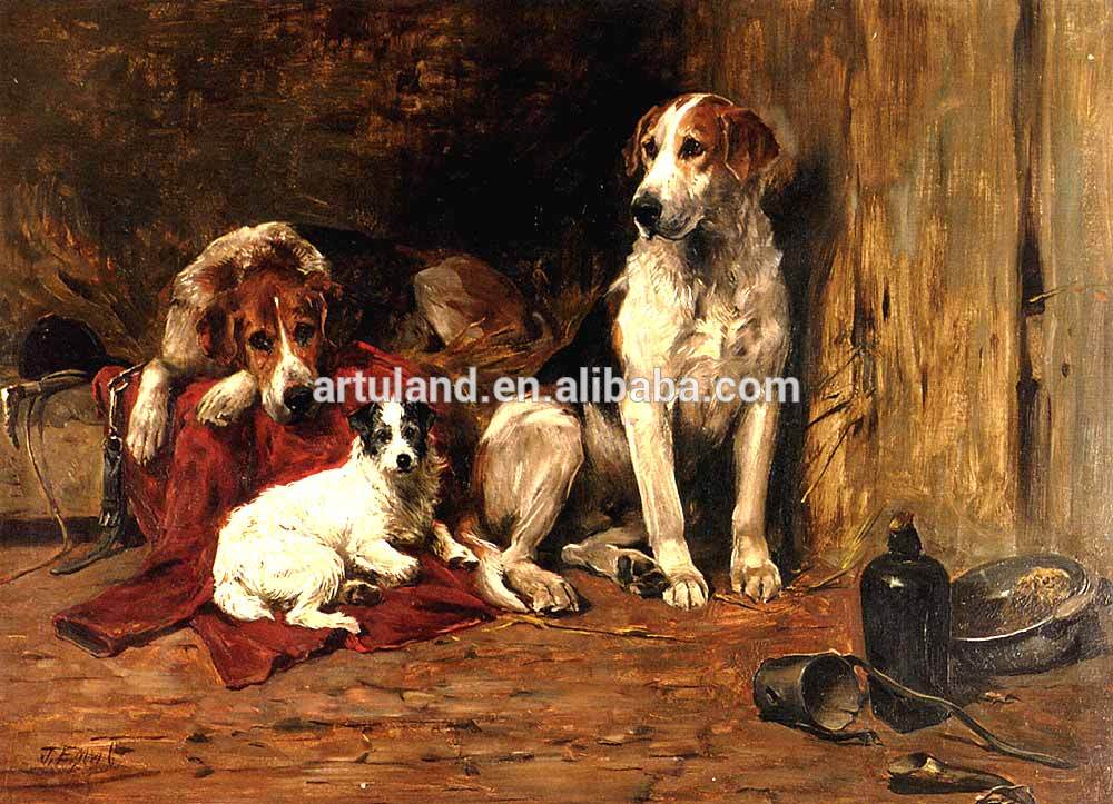1000x723 High Quality Reproduction Hunting Dog Oil Painting By Emmsjohn - Hunting Dog Oil Painting