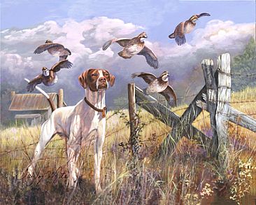 366x293 Bird Dog - Hunting Dog Painting