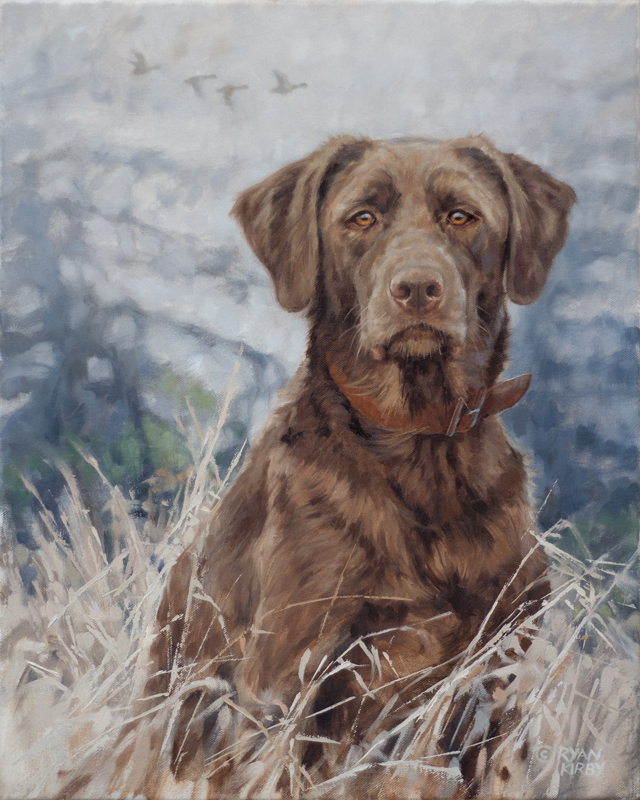 640x800 Ryan Kirby Art Sporting Dog Original Oil Paintings - Hunting Dog Painting