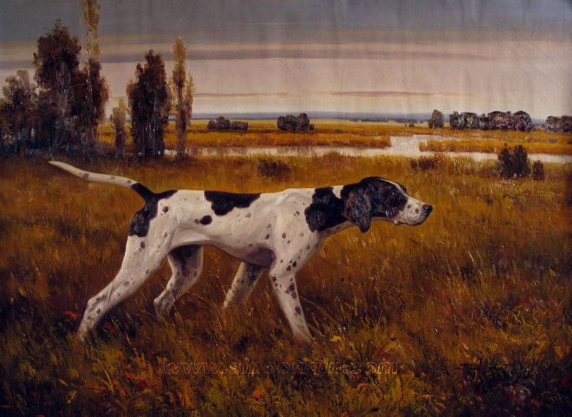 814x594 Hunting Dogs Hunting Dog Oil Painting 07 Stuff To Paint - Hunting Dog Painting