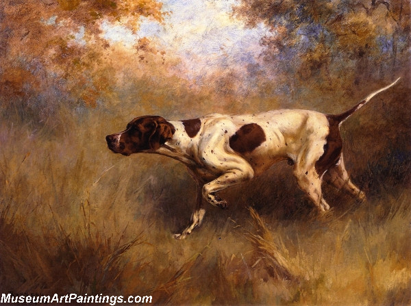 600x447 Dog Painting Jura On Point - Hunting Dog Painting