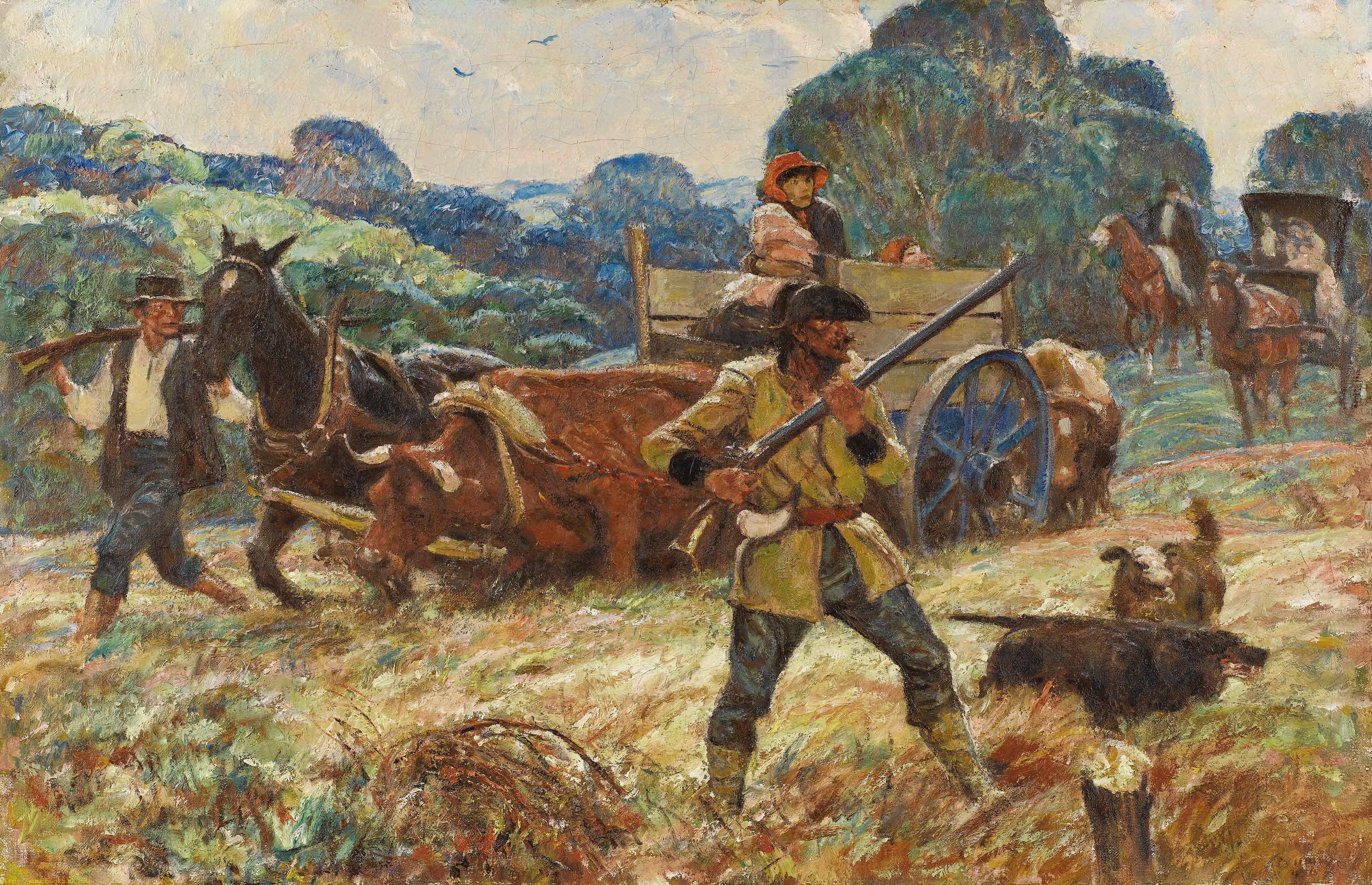 3000x1936 Hunting Oil Painting - Hunting Painting