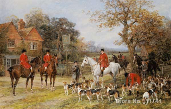 600x383 Hunting Paintings By Heywood Hardy Meeting Before The Fox Hunt - Hunting Painting