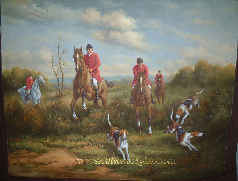 800x610 Hunting Scene Oil Painting,hunting Dog Oil Painting,oil Paintings - Hunting Painting