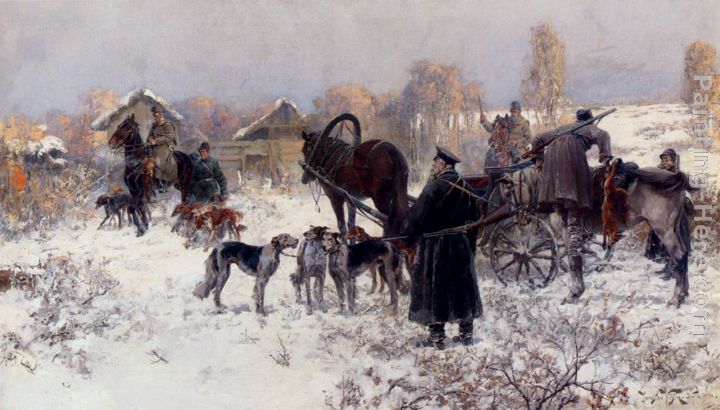 720x410 Jaroslav Fr. Julius Vesin The Hunting Party Painting Anysize 50 - Hunting Painting