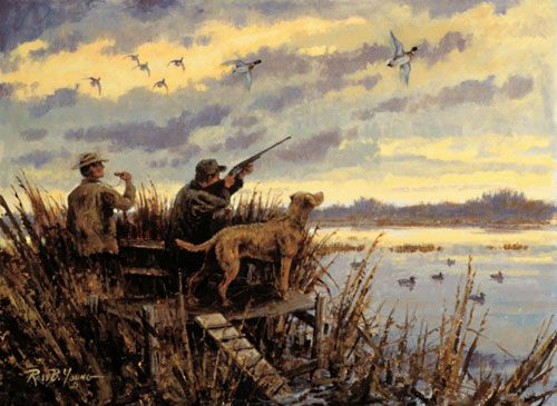 500x365 Sport Bird Hunting Painting In Oil ] Art Fly Fishing - Hunting Painting