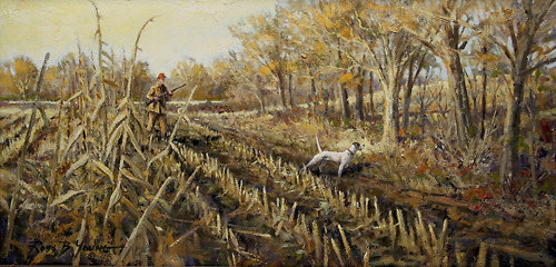 500x240 The Good Old Days - Hunting Painting