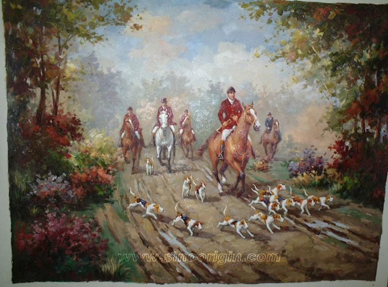 800x592 Hunting Scene Oil Painting 2,hunting Dog Oil Painting,oil - Hunting Scene Oil Painting