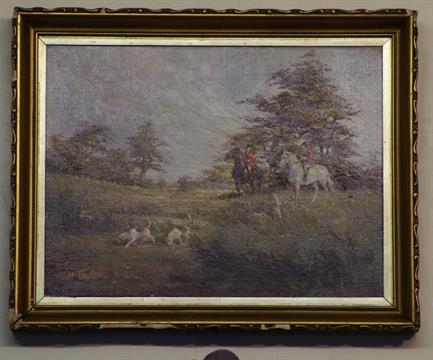 433x360 Late 20th Century Oil Painting On Canvas - Hunting Scene Oil Painting