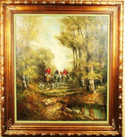 438x480 Painting - Hunting Scene Oil Painting
