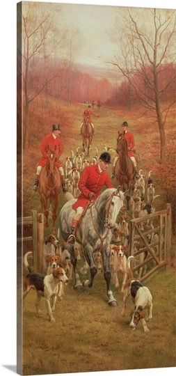 253x540 English Oil Painting Fox Hunt Hunting Scene Landscape Art Oil - Hunting Scene Oil Painting