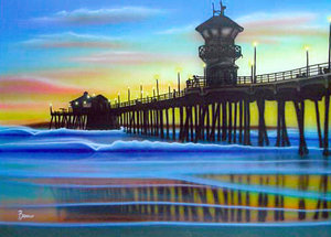 300x215 Huntington Painting By Michael Brindley - Huntington Beach Painting