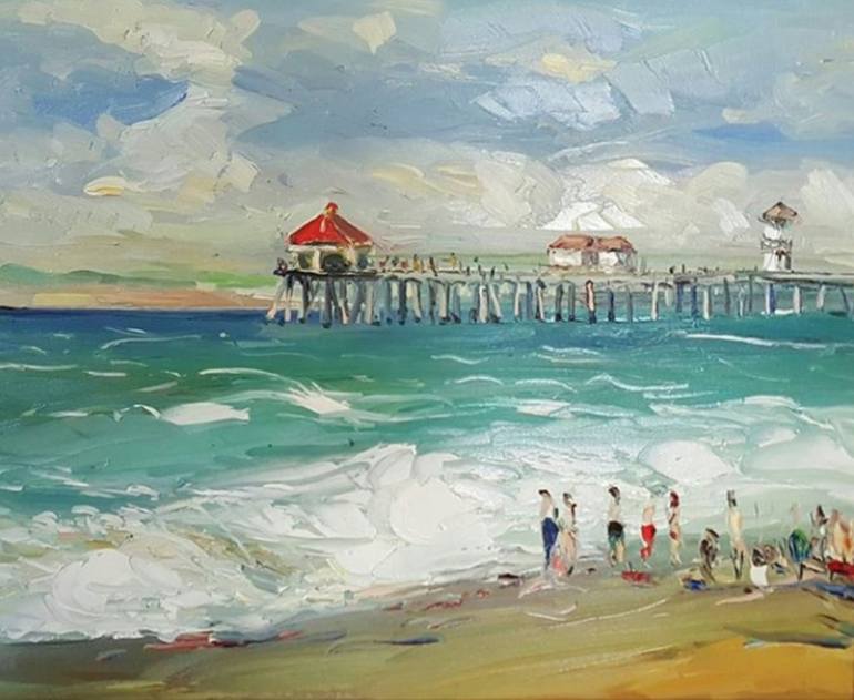 Huntington Beach Painting At PaintingValley Com Explore Collection Of   Huntington Beach Painting 24 