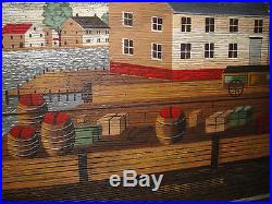 250x187 Stunning Huntington Painting On Canvas Folk Art Early Americana - Huntington Painting