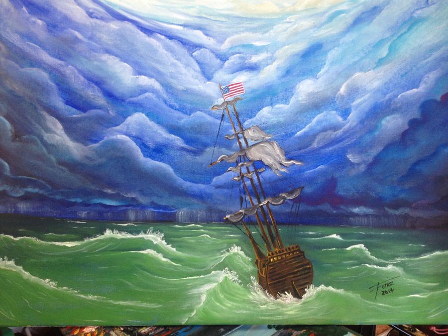 900x675 In The Eye Of The Hurricane Painting By Fernando Diaz - Hurricane Painting