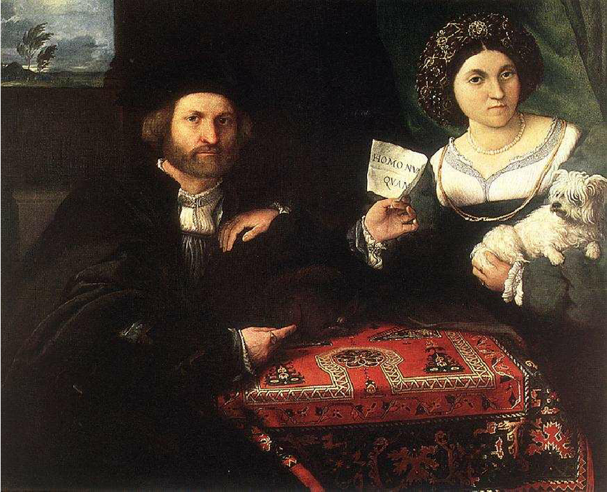 850x689 Lorenzo Lotto, Husband And Wife (C. 1543), 96 116 Cm, Oil - Husband And Wife Painting